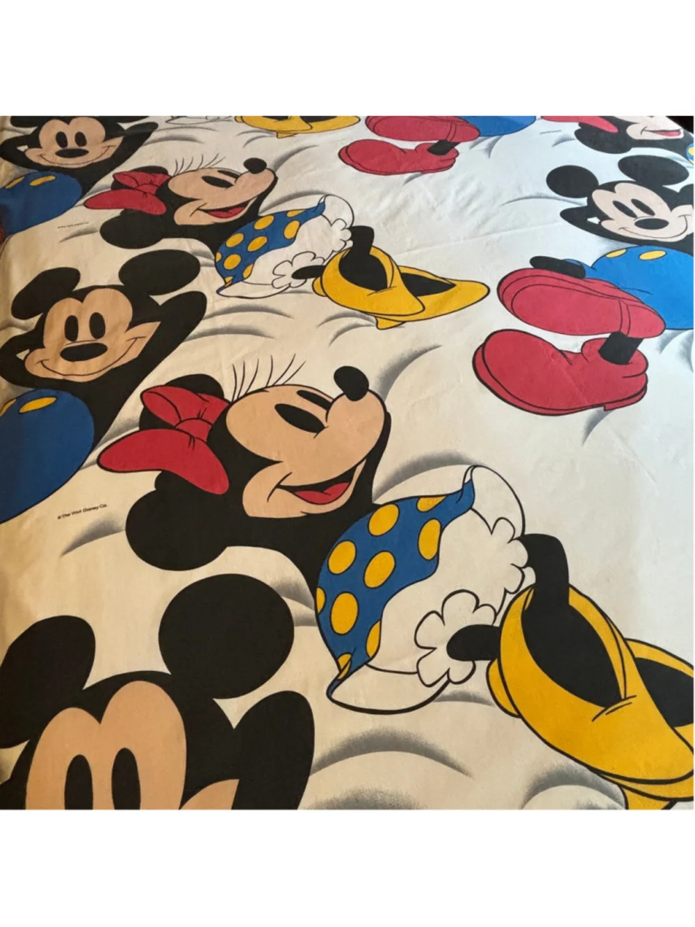 Vintage Disney Mickey Mouse and Minnie Mouse Twin Size Flat Sheets Bedding